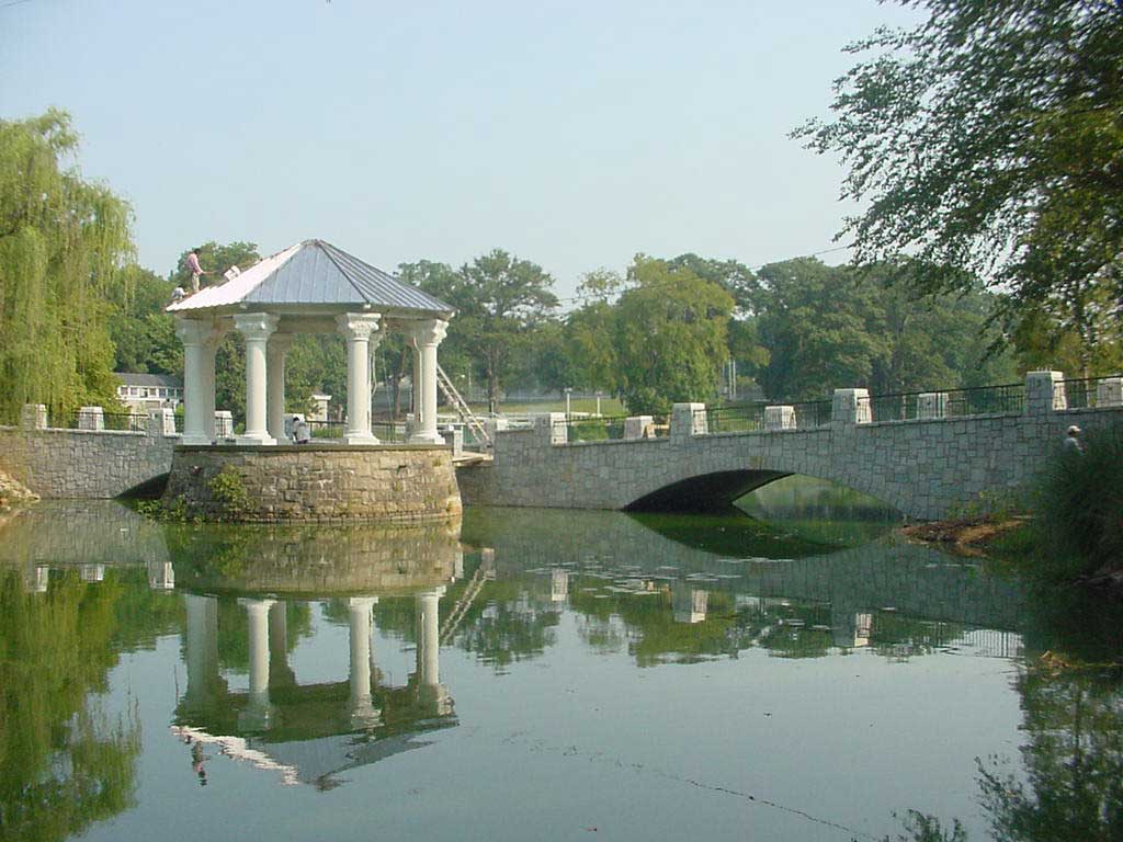 view of lakeside gazebo at Piedmont Park